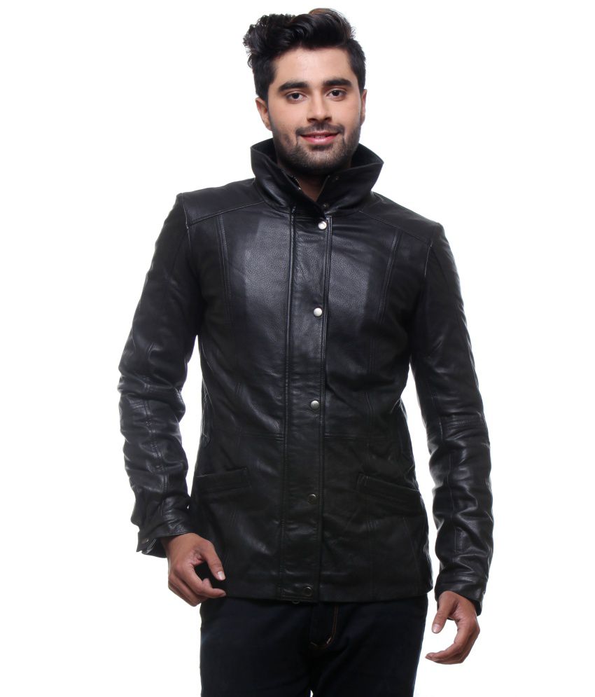 Design Impex Black Full Sleeves Leather Casual Jacket - Pack Of 2 - Buy ...