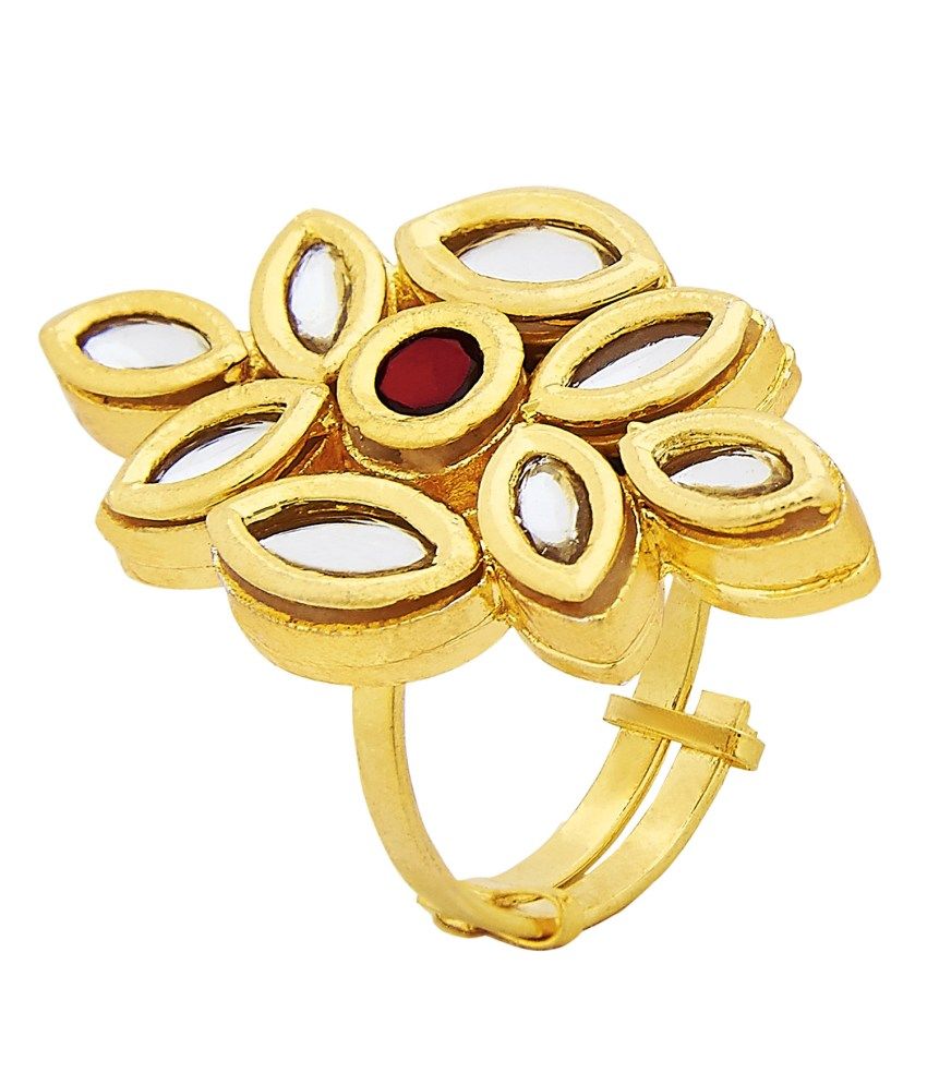 Shining Jewel Golden Brass Ring Buy Shining Jewel Golden Brass Ring