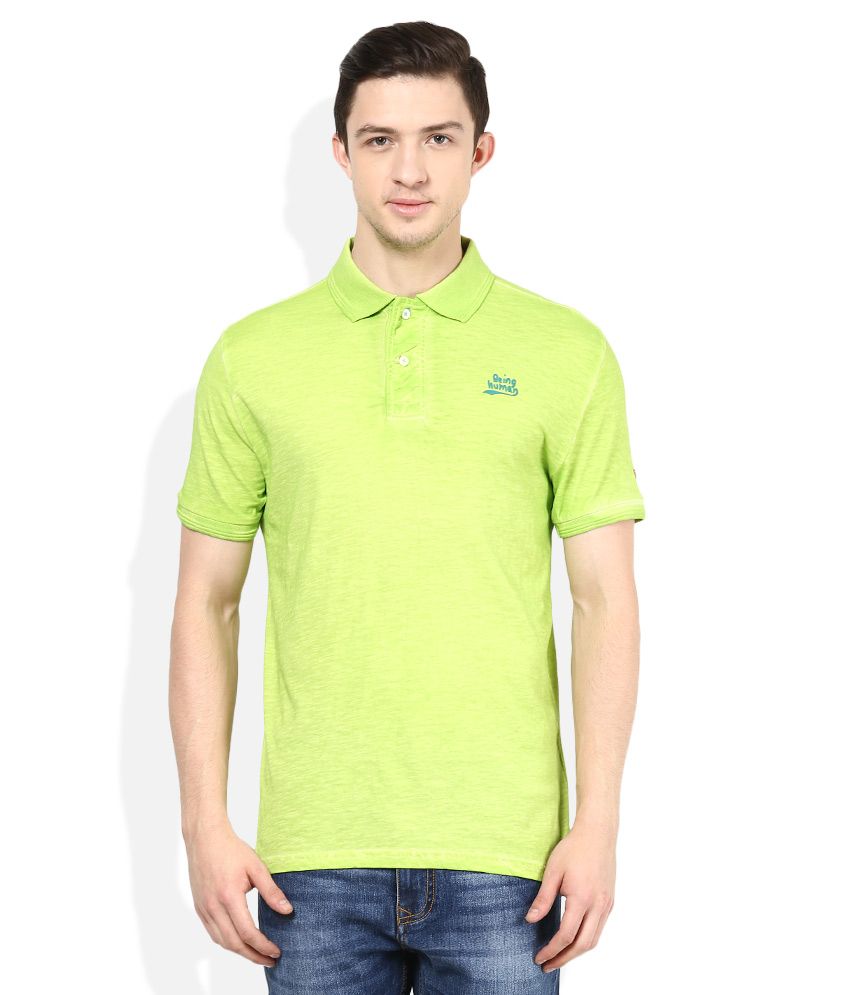 Pool Green Regular Fit Men's Polo T-Shirt by Being Human Clothing main image 0