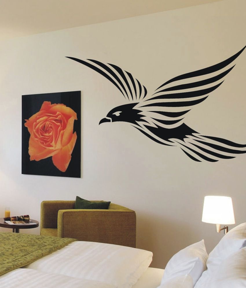     			Decor Villa Black Flying Bird Wall Sticker