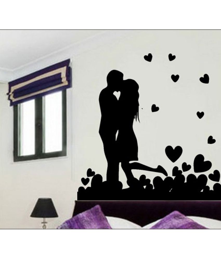    			Decor Villa Black Love Couple Wall Sticker