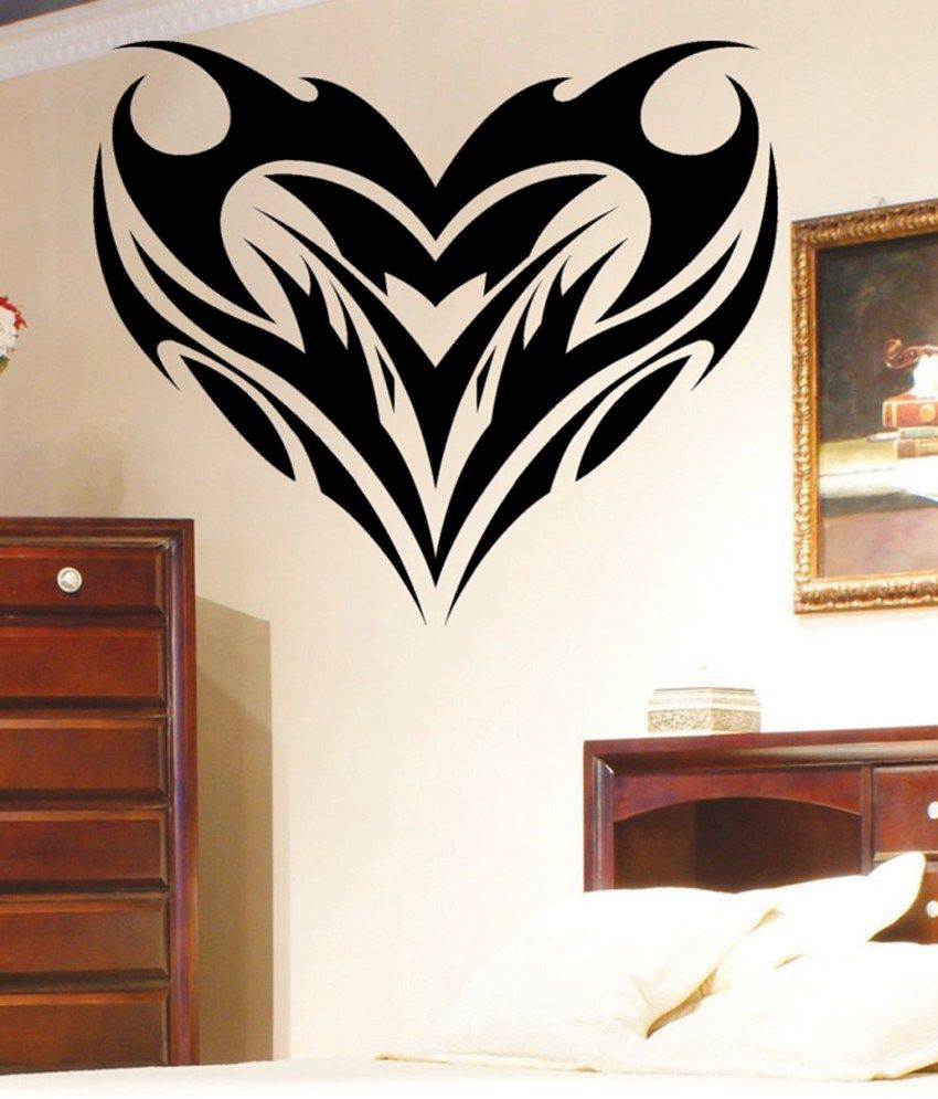     			Decor Villa Black Lovely Heart Wall Sticker