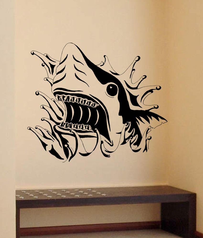     			Decor Villa Black Shark Wall Sticker