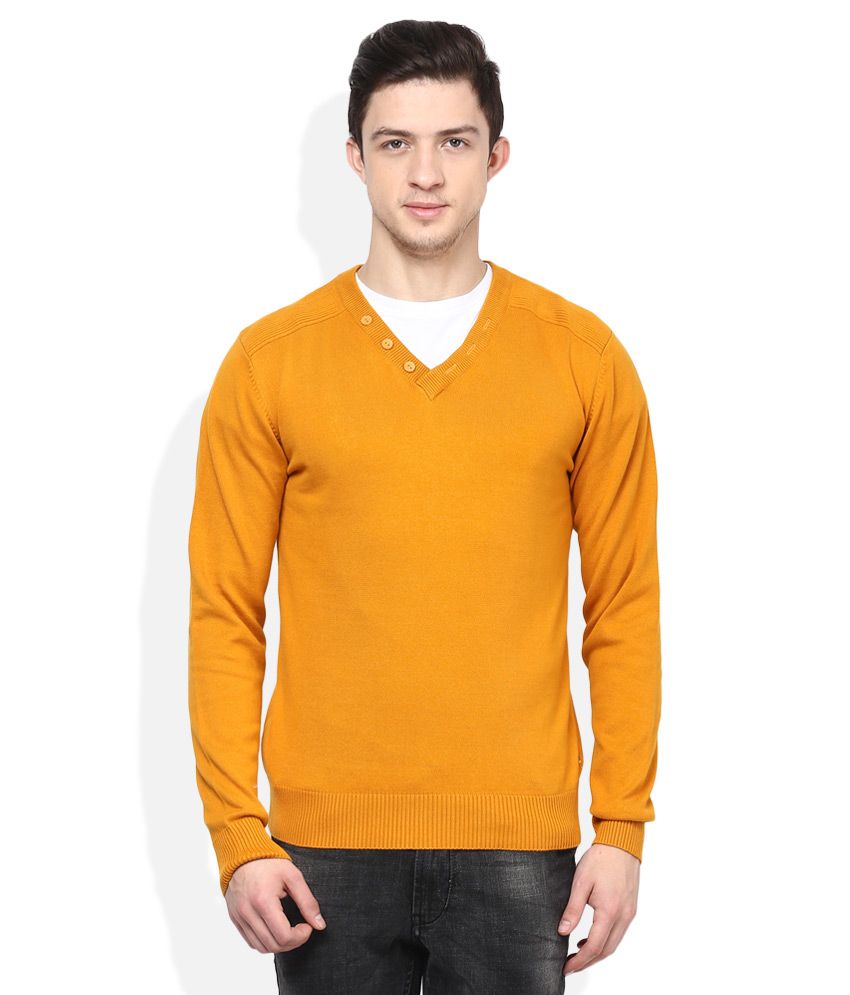 gold v neck sweater