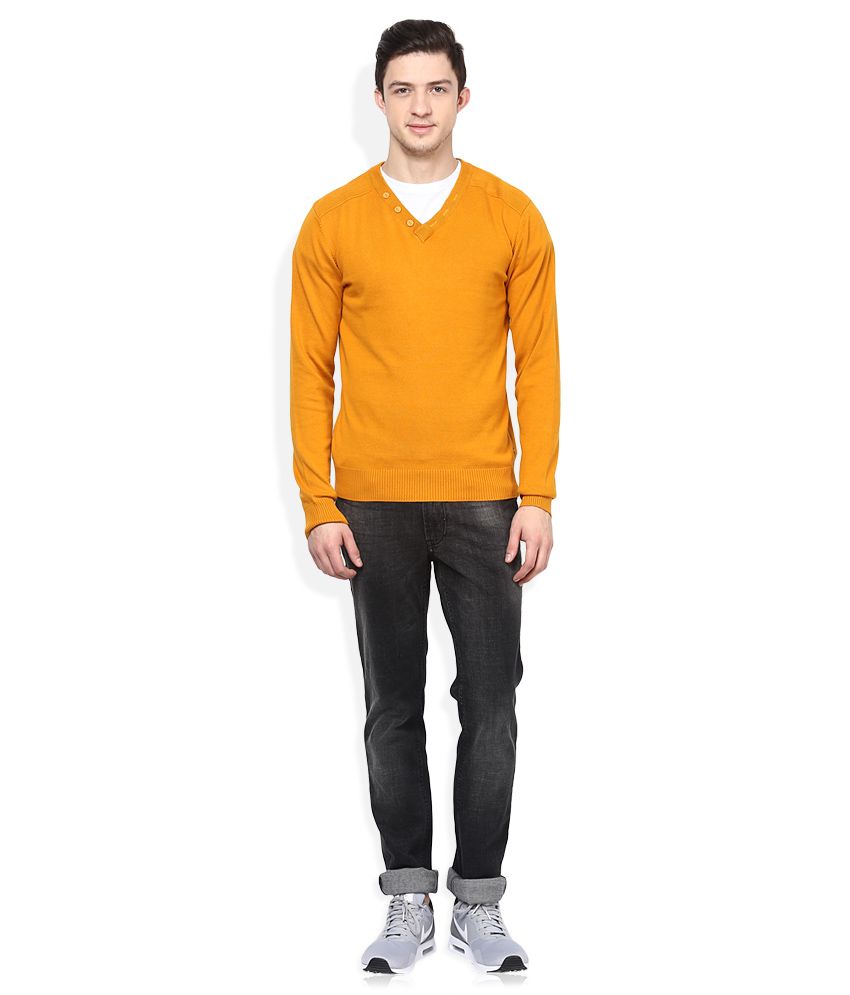 gold v neck sweater