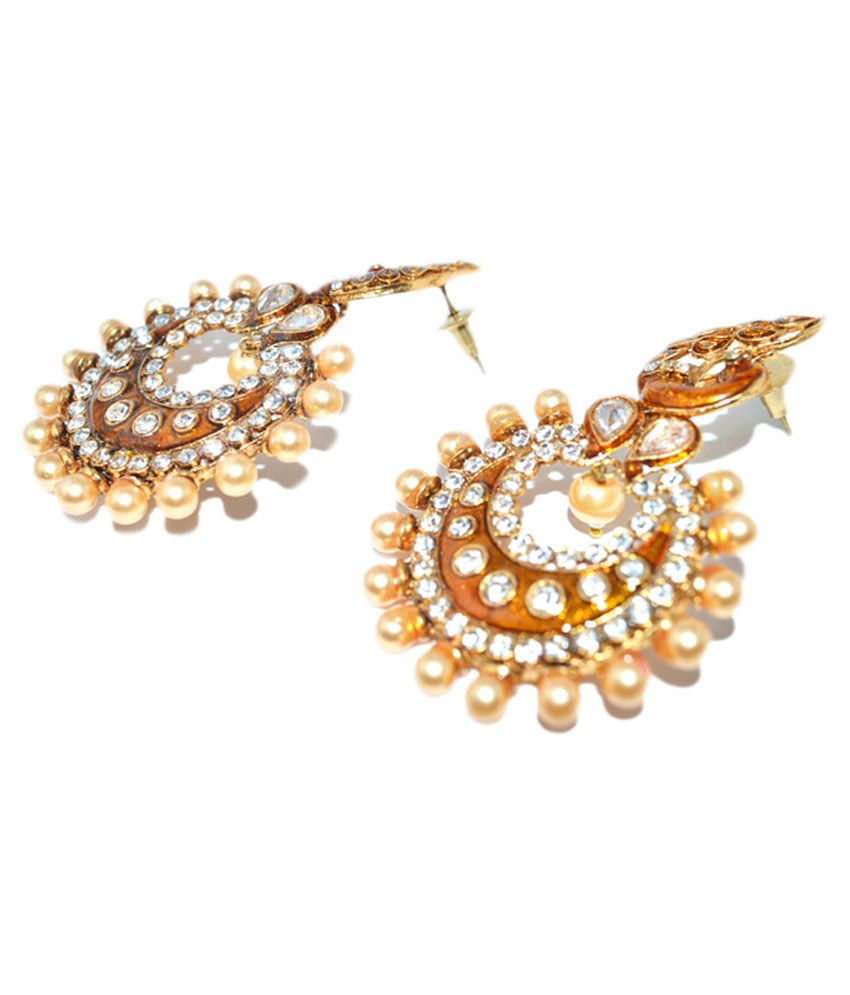 Moshiv Gold Designer Stud Earrings Buy Moshiv Gold Designer Stud Earrings Online at Best
