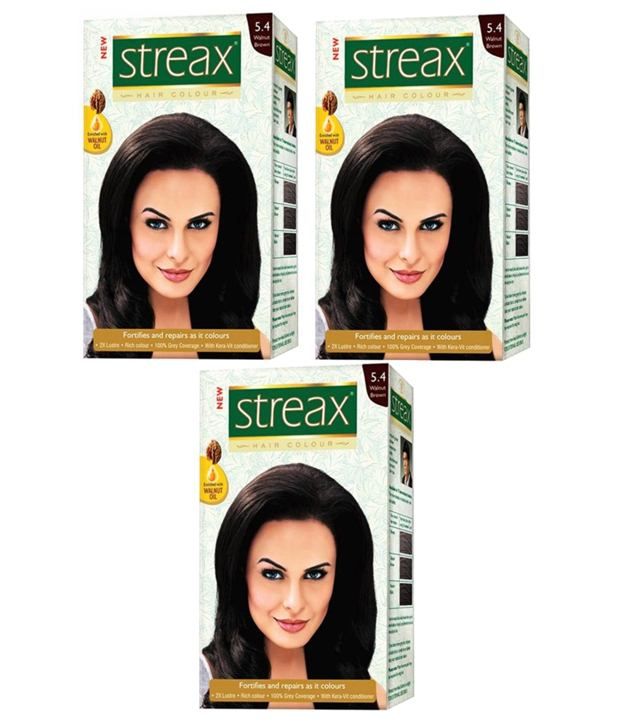 Streax Walnut Brown Hair Colour Pack Of 3 Buy Streax Walnut Brown Hair 4295