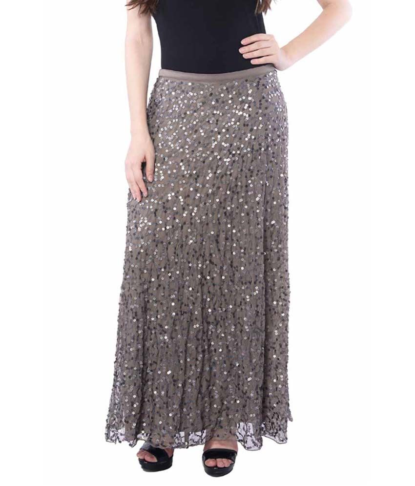 Buy Trendy Divva Gray Polyester Maxi Skirt Online at Best Prices in ...