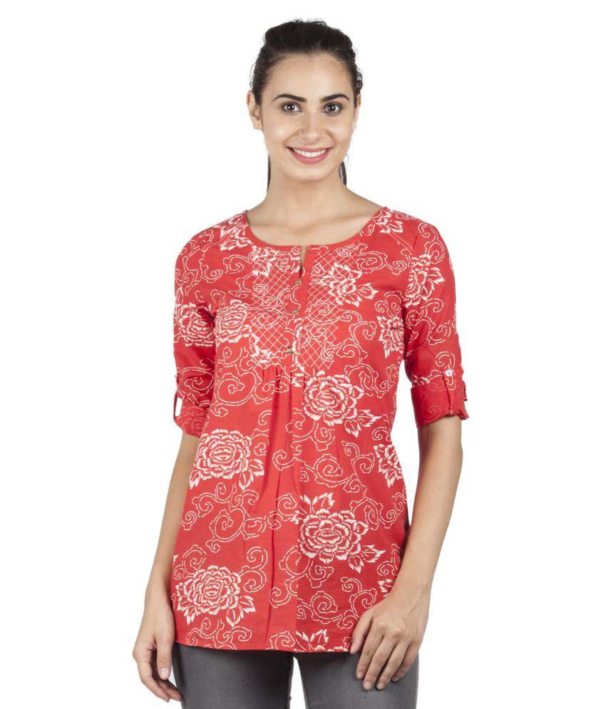 Bkind Red Linen Tops - Buy Bkind Red Linen Tops Online at Best Prices ...