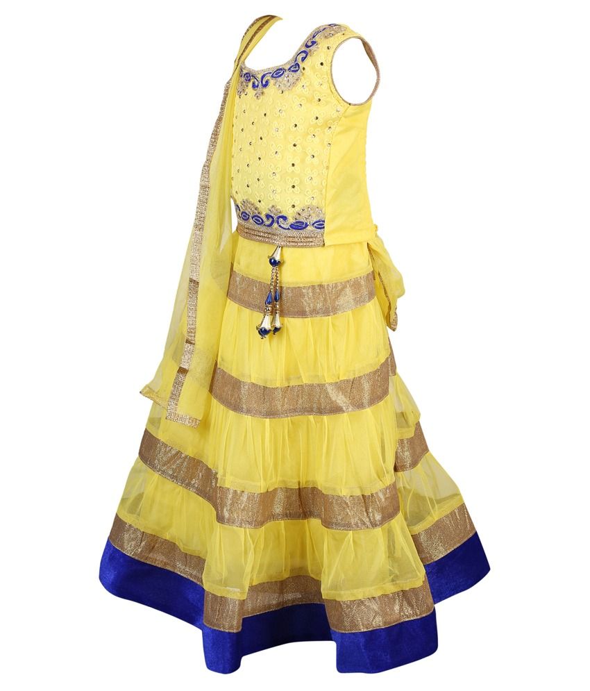 cotton yellow lehenga choli