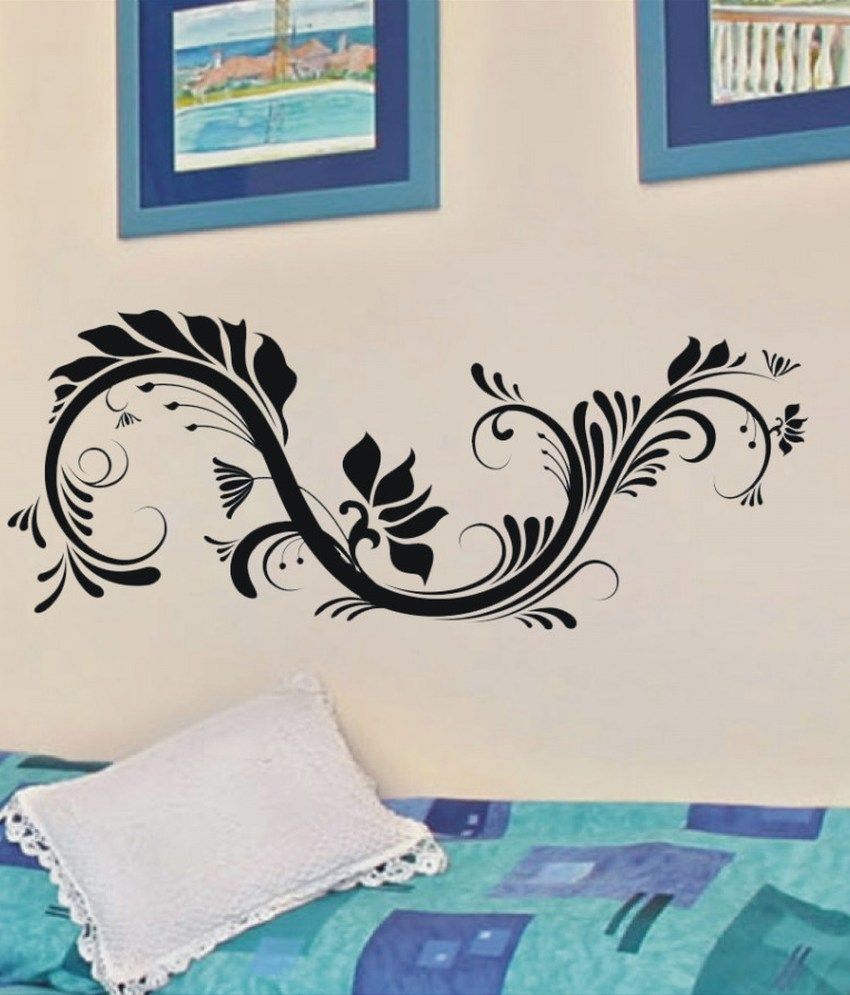     			Decor Villa Black Pvc Wall Stickers