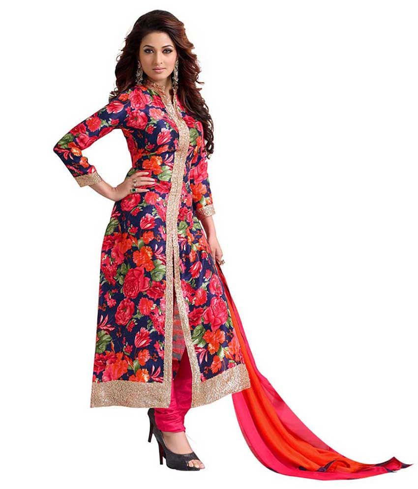 semi stitched dress material images