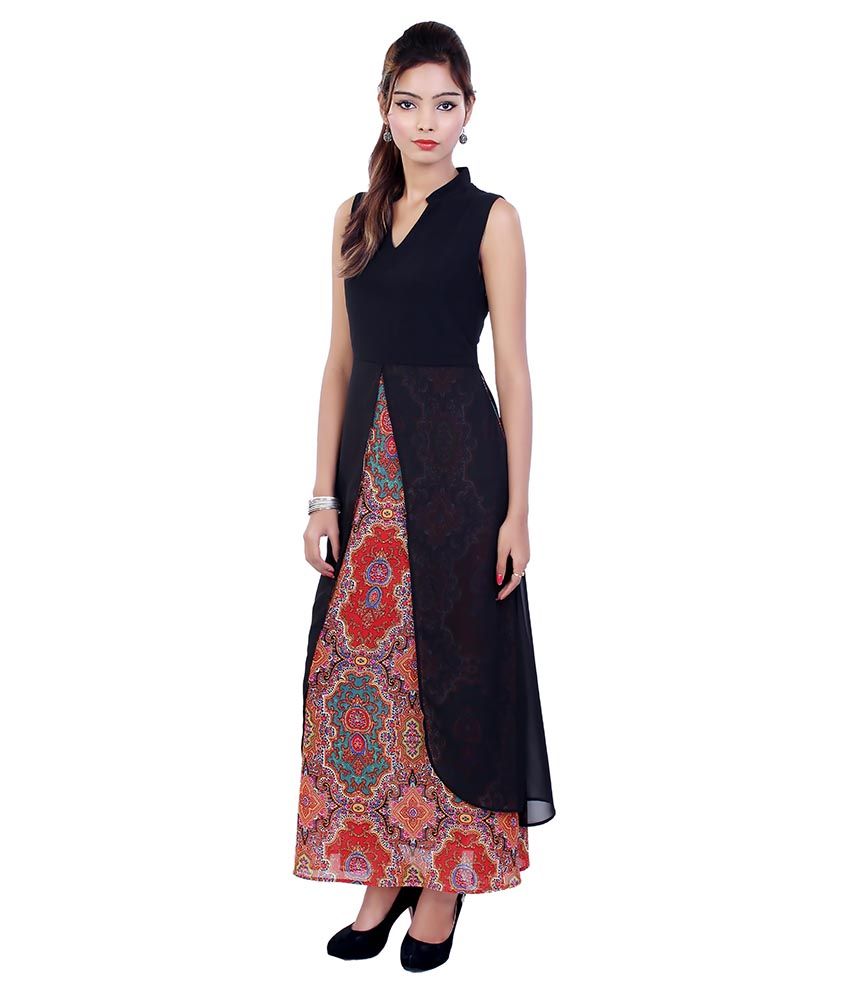 Ak Fashion Multi Georgette Maxi Dress - Buy Ak Fashion Multi Georgette ...