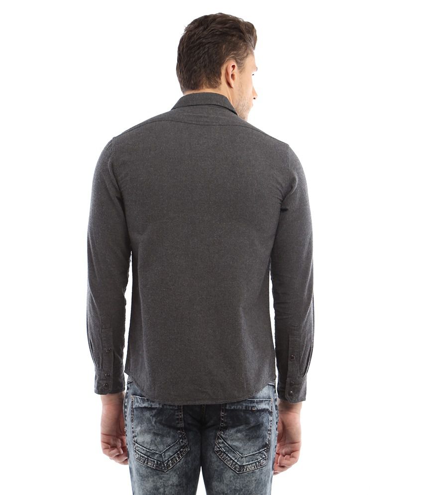Bandit Grey Cotton Shirt - Buy Bandit Grey Cotton Shirt Online at Best ...