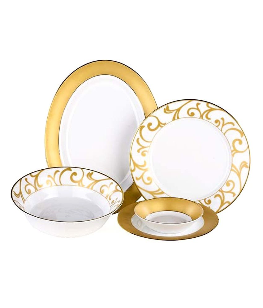 Dankotuwa Gold Mix Dinner Set-21 Pcs: Buy Online at Best Price in India