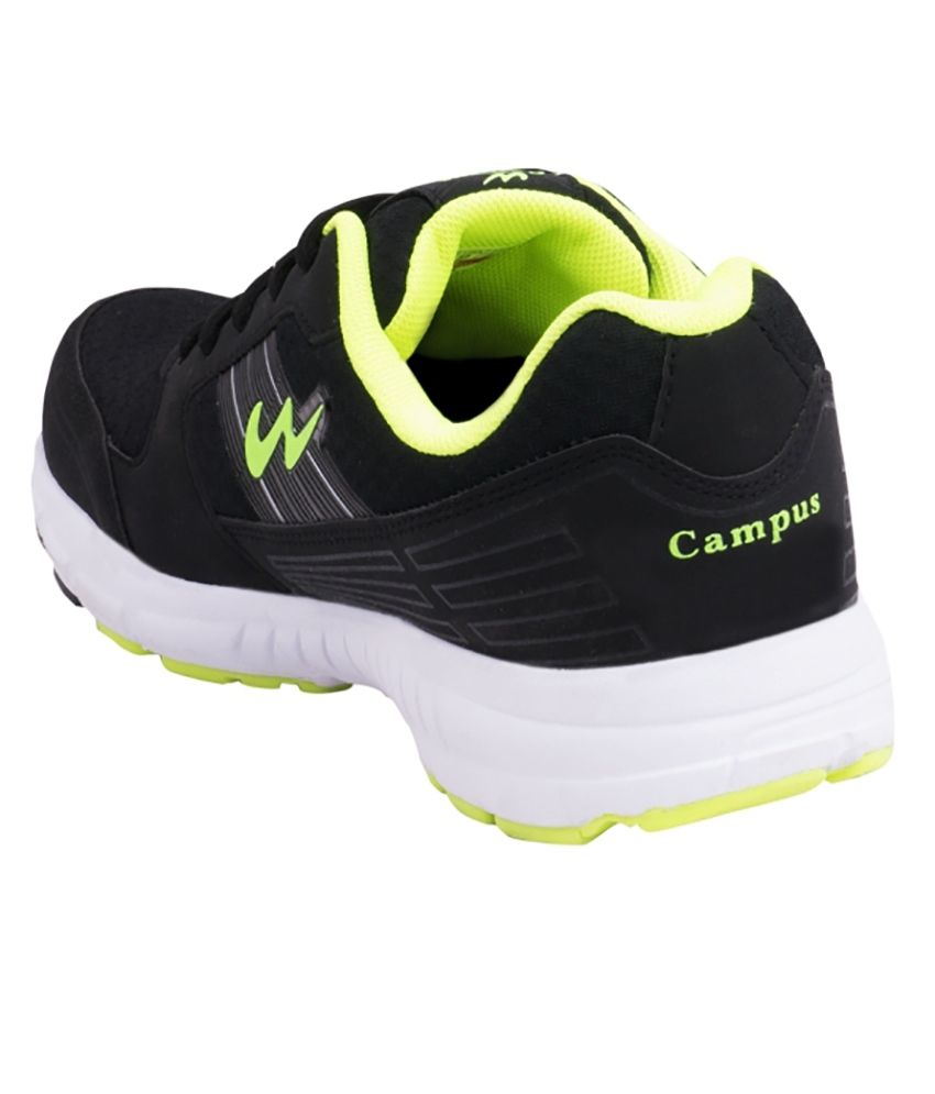 campus black sports shoes