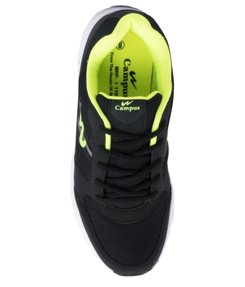 campus black sports shoes