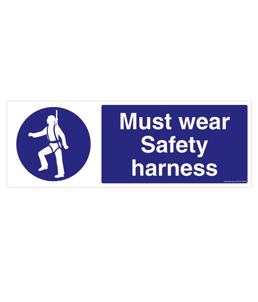 Safety Sign Store Must Wear Safety Harness Safety Signvinyl Emergency