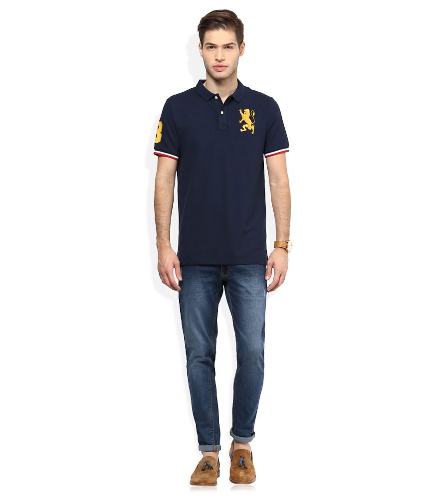 Giordano Navy Blue Solid Polo T Shirt - Buy Giordano Navy Blue Solid ...