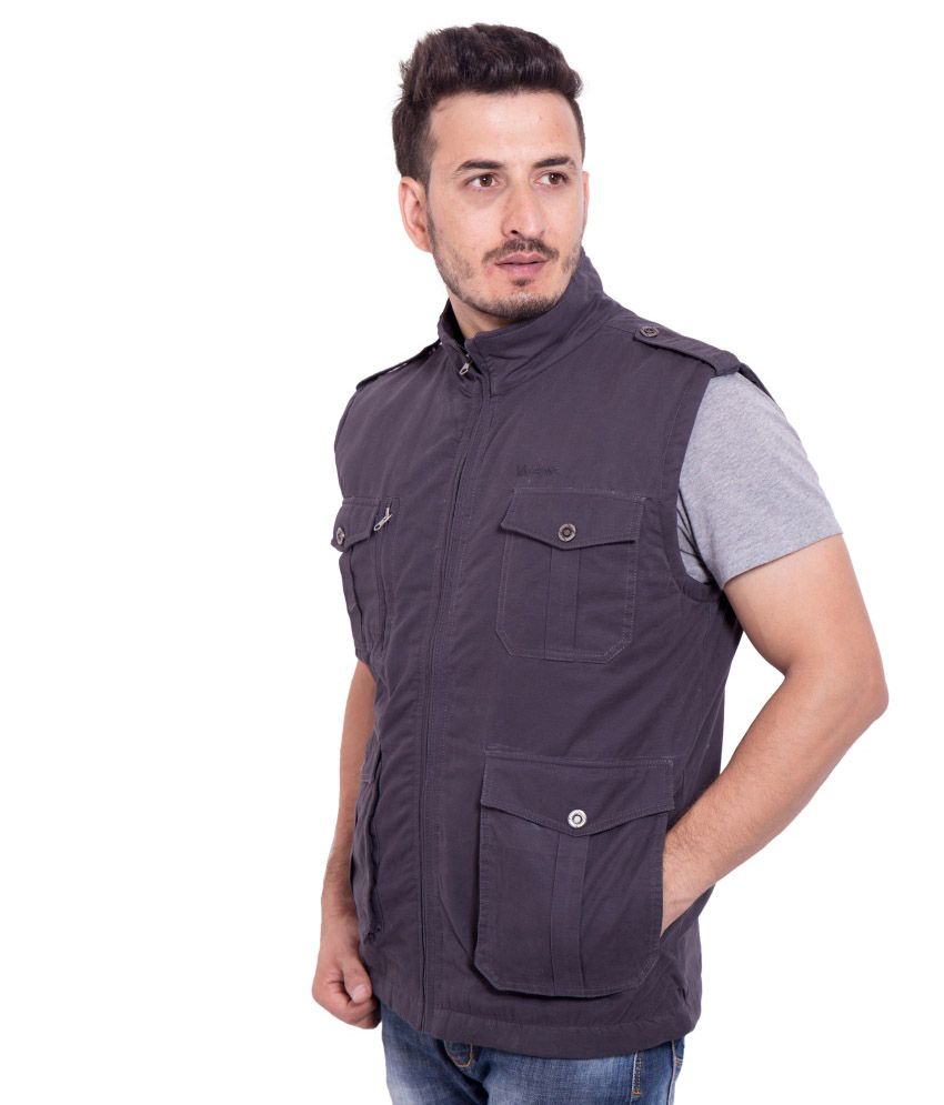 Valbone Grey Sleeveless Cotton Casual Jacket Buy Valbone Grey