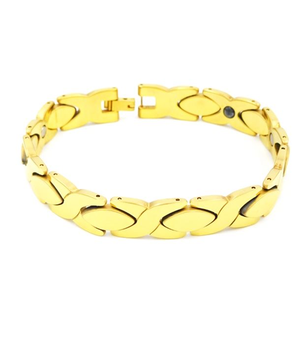 Tungsten 18 Carat Gold Plated Bio Magnetic Bracelet Sk Tungsten 18 Carat Gold Plated Bio Magnetic Bracelet Sk