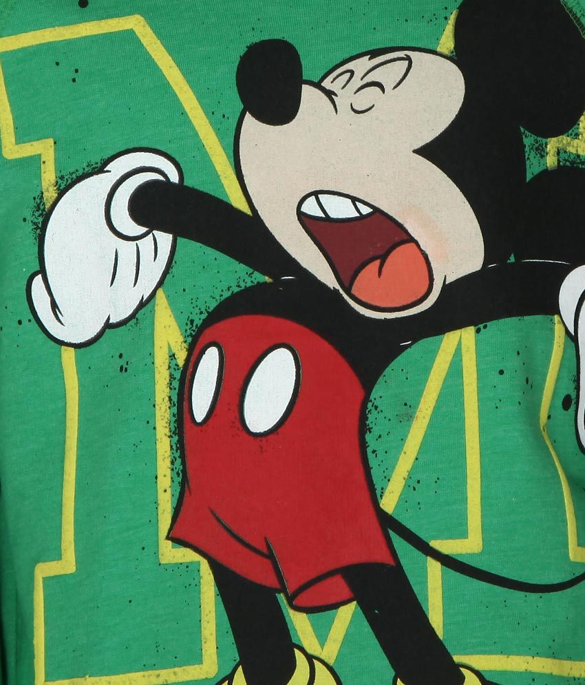 mickey mouse green crew neck