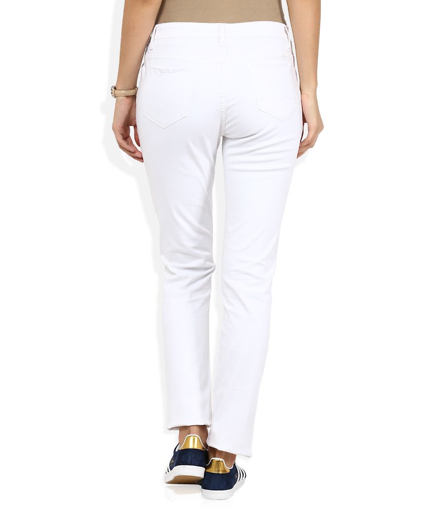 white slim fit jeans