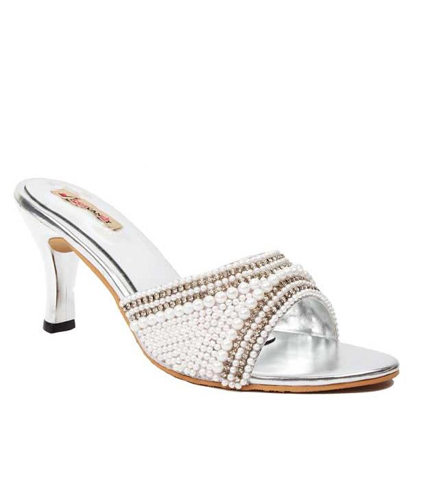 silver wide feet heels