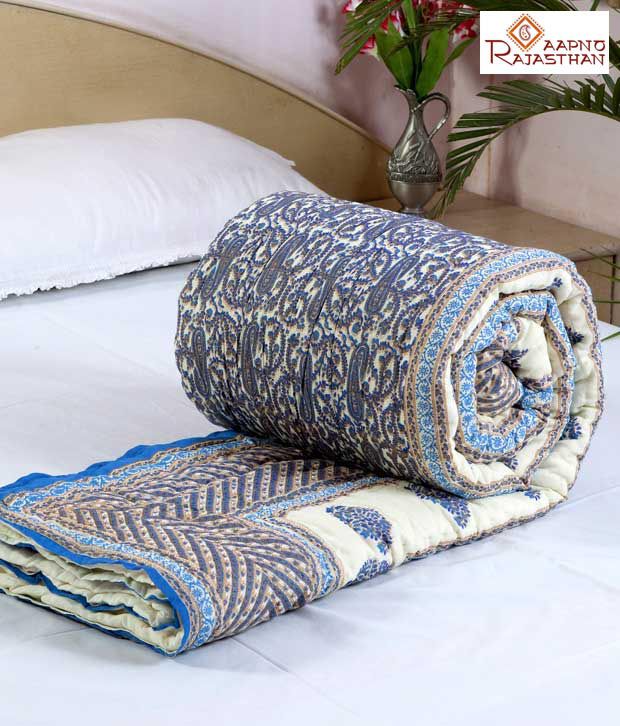 Aapno Rajasthan Sanganeri Paisley Print Cotton Stuffed Premium Jaipuri ...