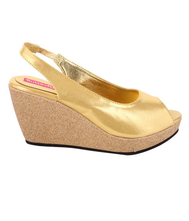 Butterfly Golden Shimmered Wedge Heel 