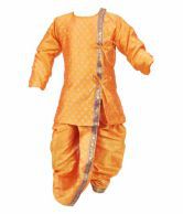 Kilkari Vibrant Orange Angrakha Dhoti For Kids