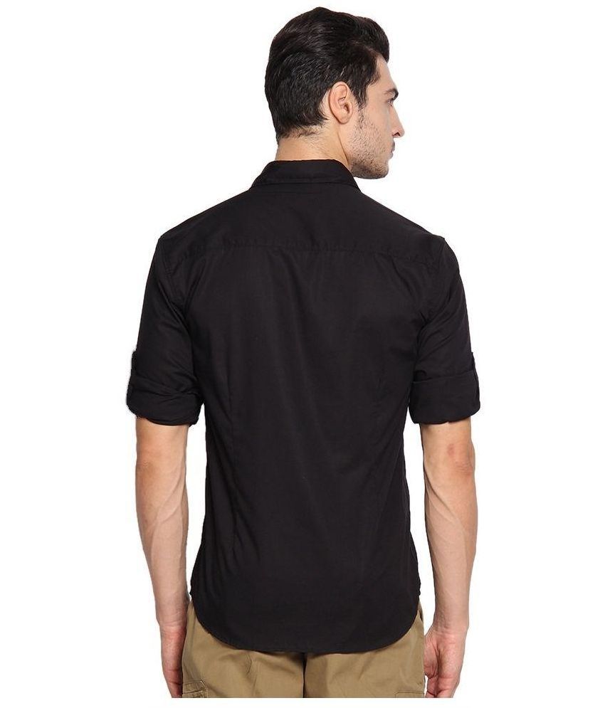 men's black casual shirt