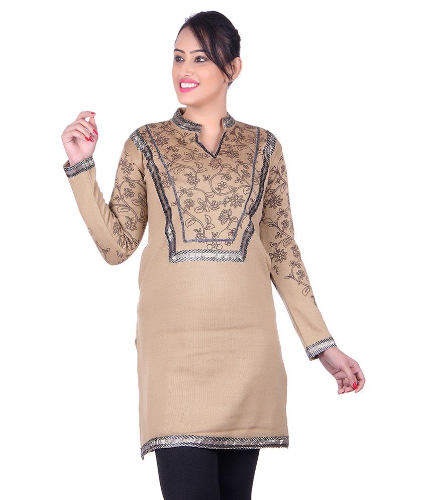Mount Beauty Beige Woollen Kurti - Buy 