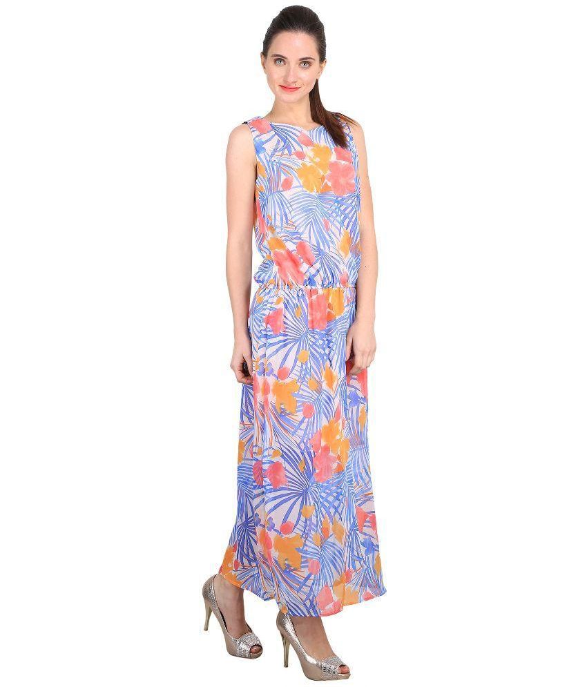 Sierra Multi Color Poly Georgette Dresses - Buy Sierra Multi Color Poly ...