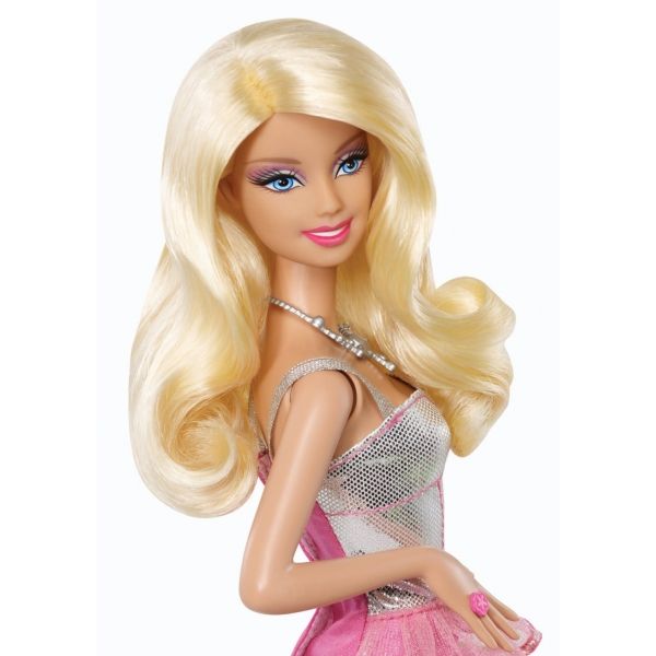 barbie with plastic hair