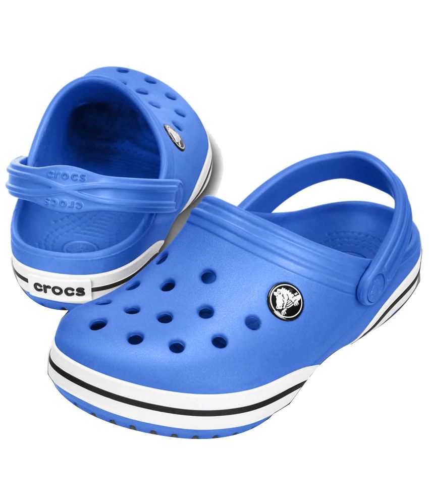 blue clear crocs