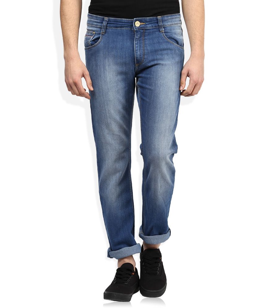 John Player Blue Light Wash Slim Fit Jeans - Buy John Player Blue Light ...