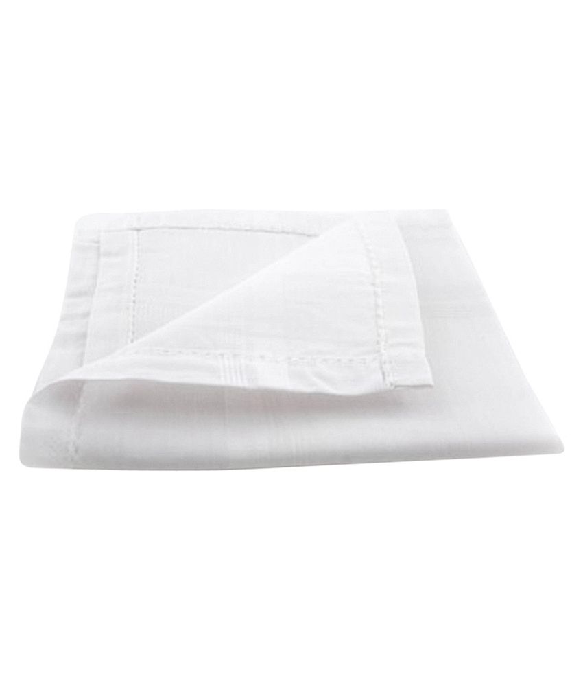 Sofil White Cotton Handkerchief Pack Of 10: Buy Online at Low Price in ...