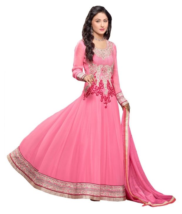 chiffon anarkali suits