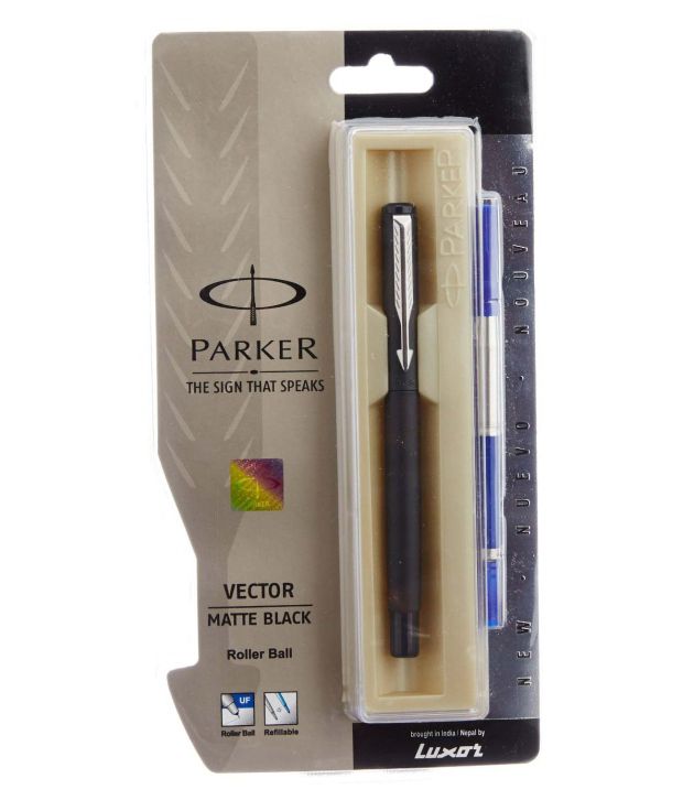Box PARKER Vector Matte Black CT Metal Ball Pen New 