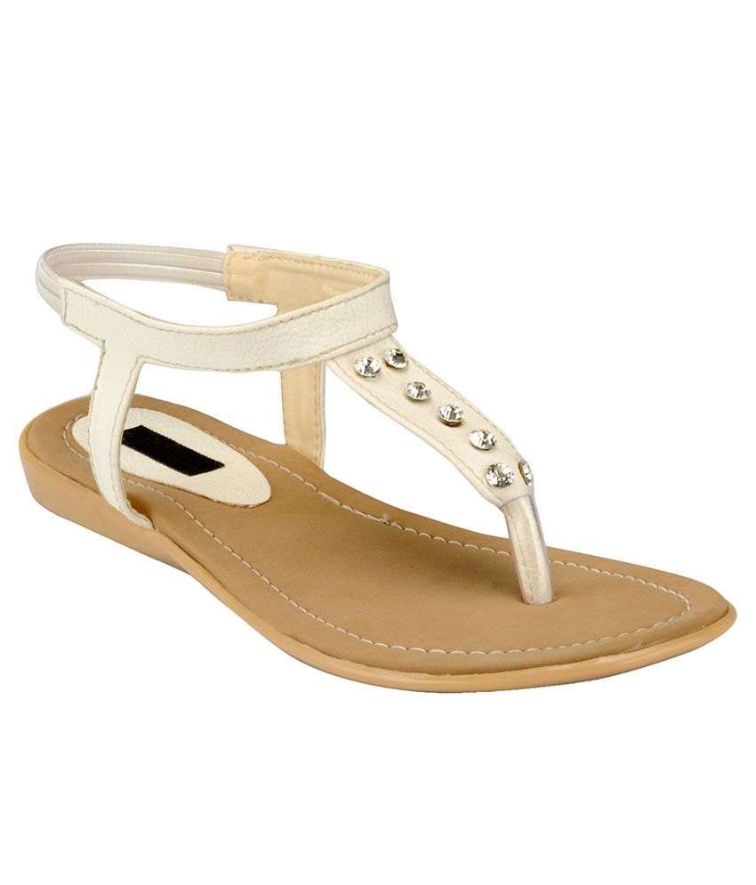 Something Different Beige Flat Sandals Price in India- Buy Something Different Beige Flat 