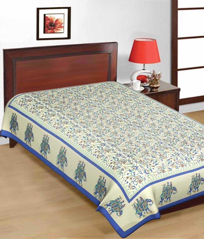 UniqChoice 100 Cotton Jaipuri & Sanganeri Tradititional 2 Single Bed