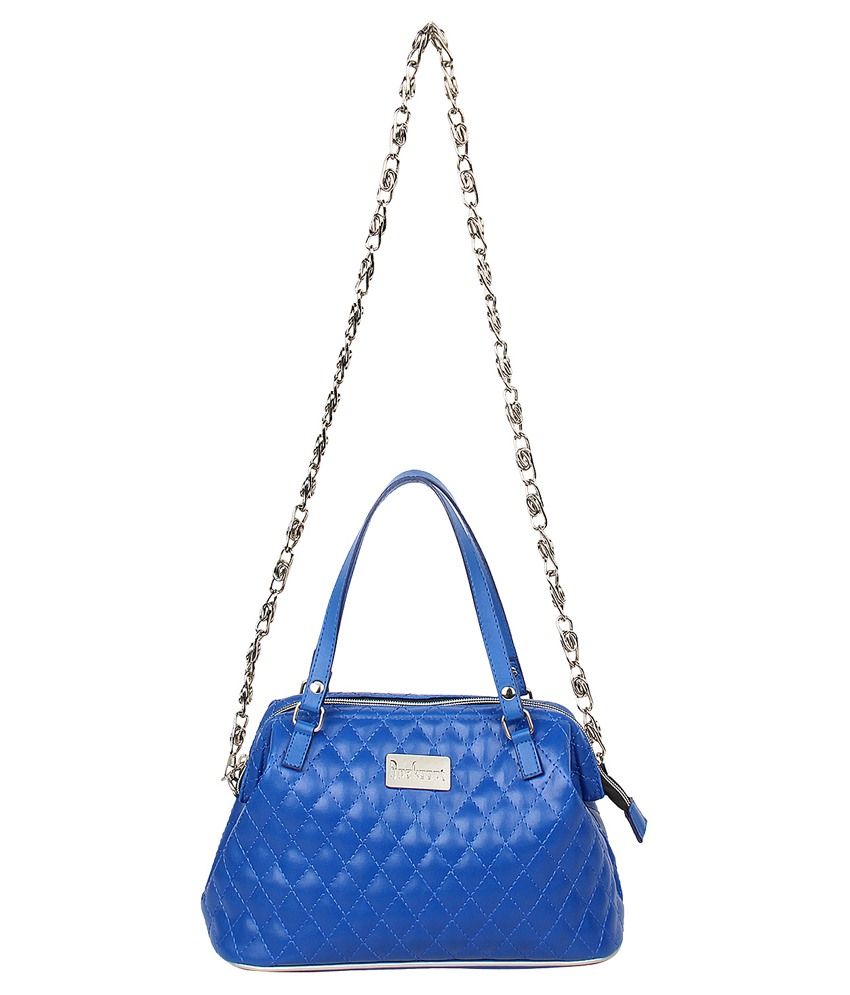 bright blue shoulder bag