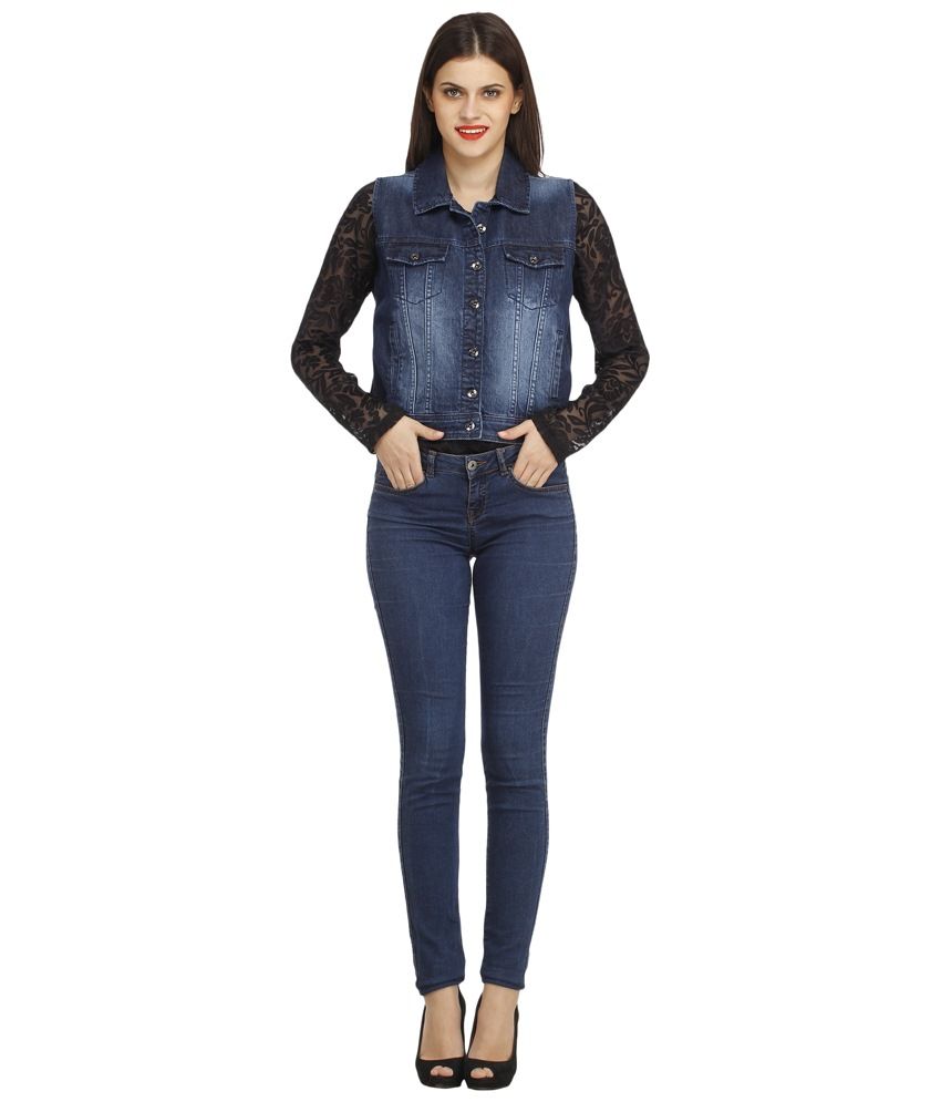 Buy Xpose Blue Faded Sleeveless Cropped 
