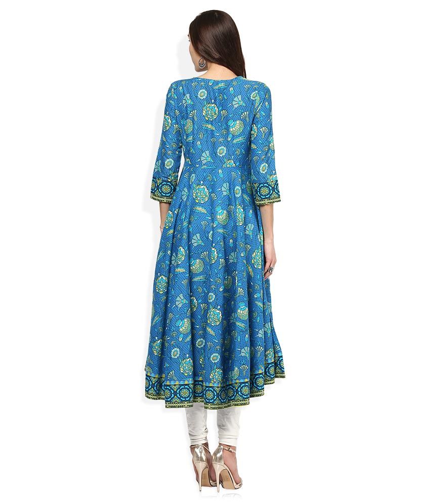 biba blue printed kurta