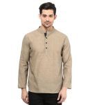 Vivid India Beige Festivewear Cotton Short Kurta