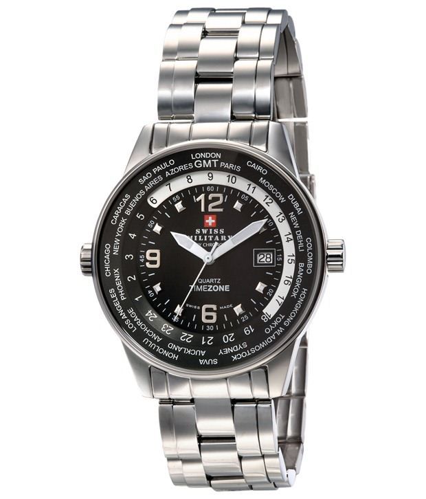 Swiss Military Imported Black & Silver Casual Analogue  