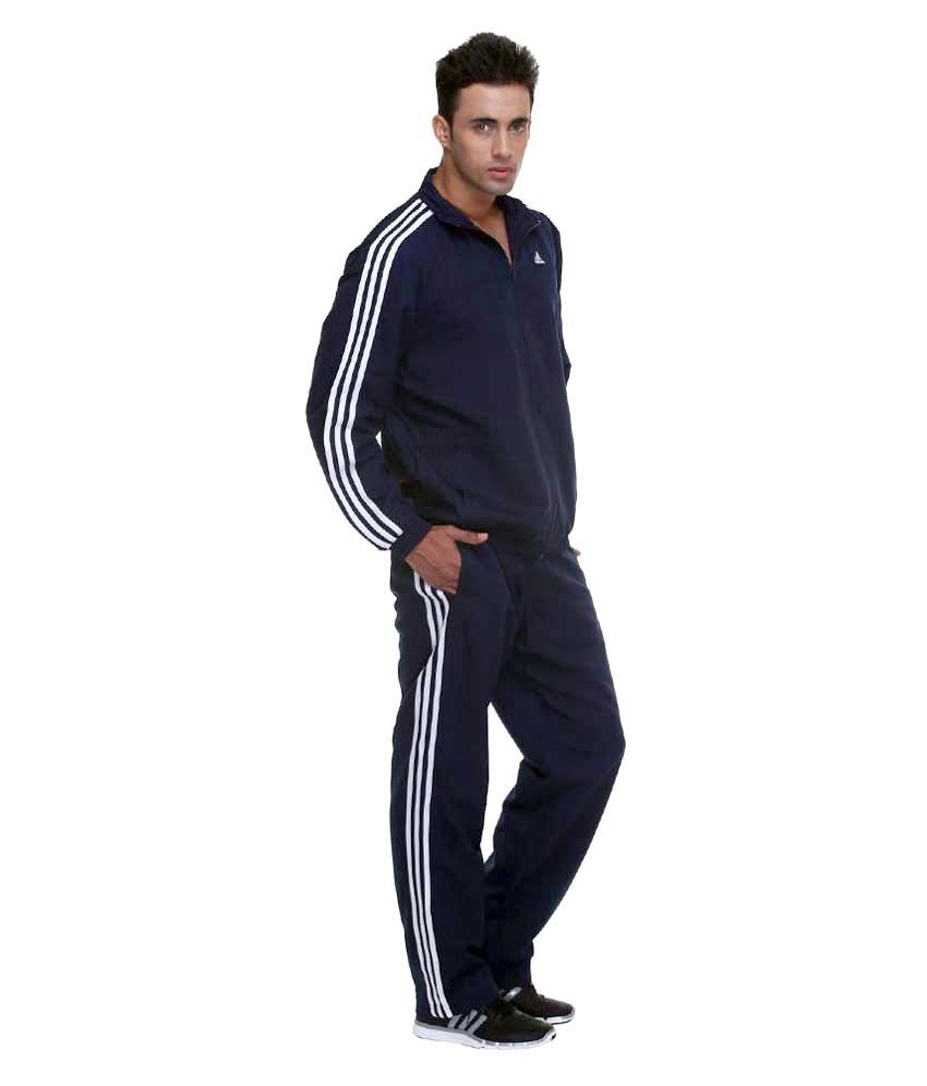 Adidas Navy Blue Polyester Track Suit - Buy Adidas Navy Blue Polyester ...