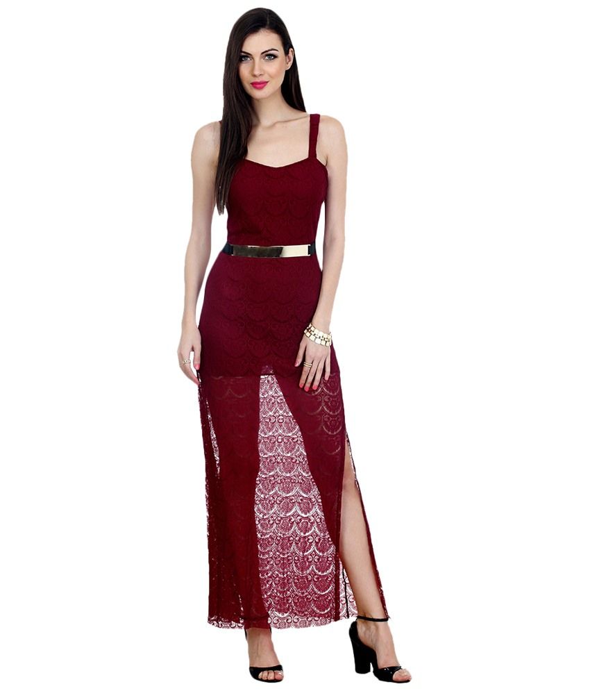 faballey maroon dress