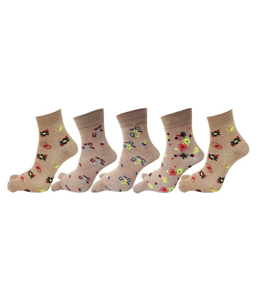     			Rc. Royal Class Beige Casual Ankle Length Women's Winter Socks (Pack of 5)